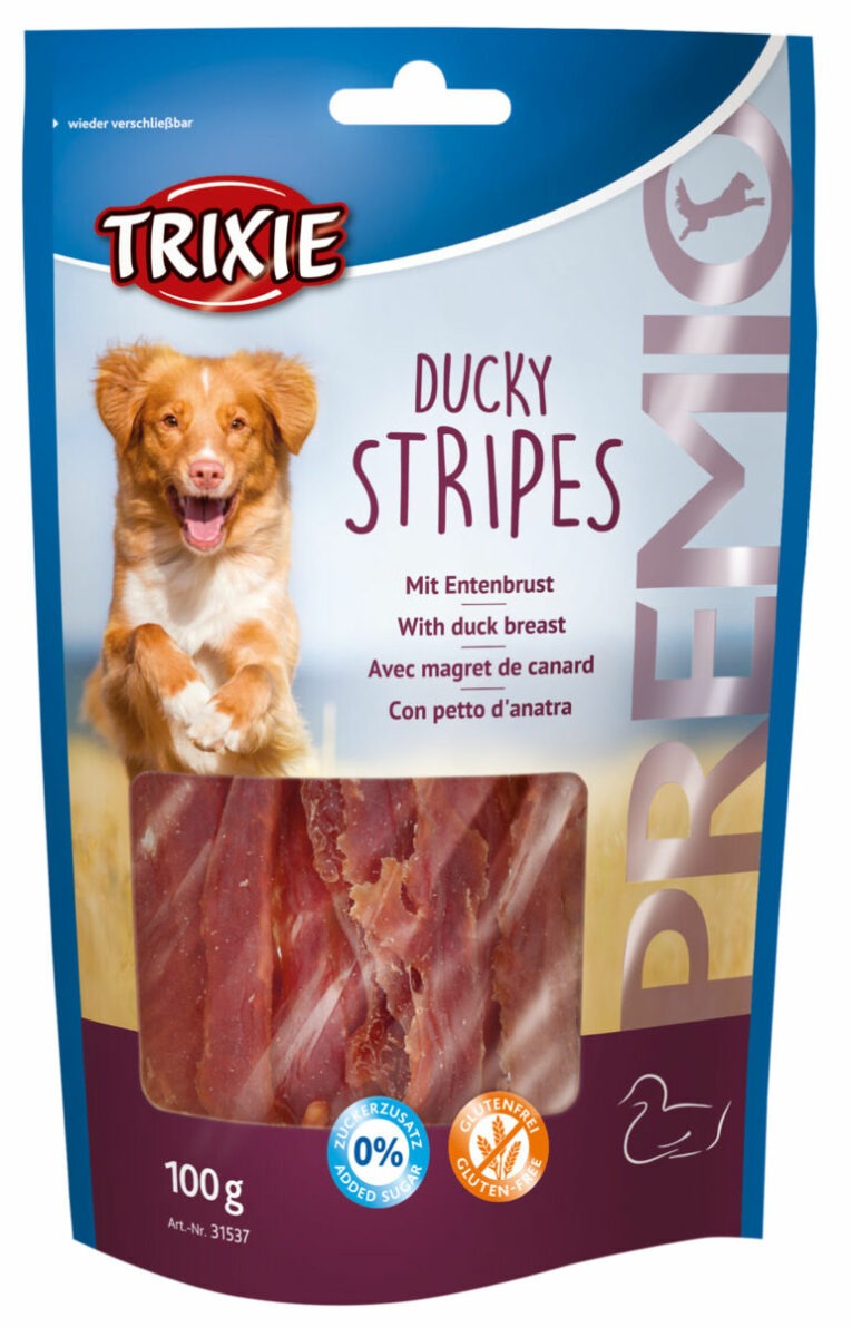 Trixie Premio Ducky Stripes 100 qr,yetkin it üçün ördəkli məzə