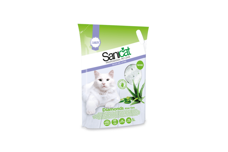 Sanicat Diamonds Aloe Vera Silikagel pişik qumu 5 litr