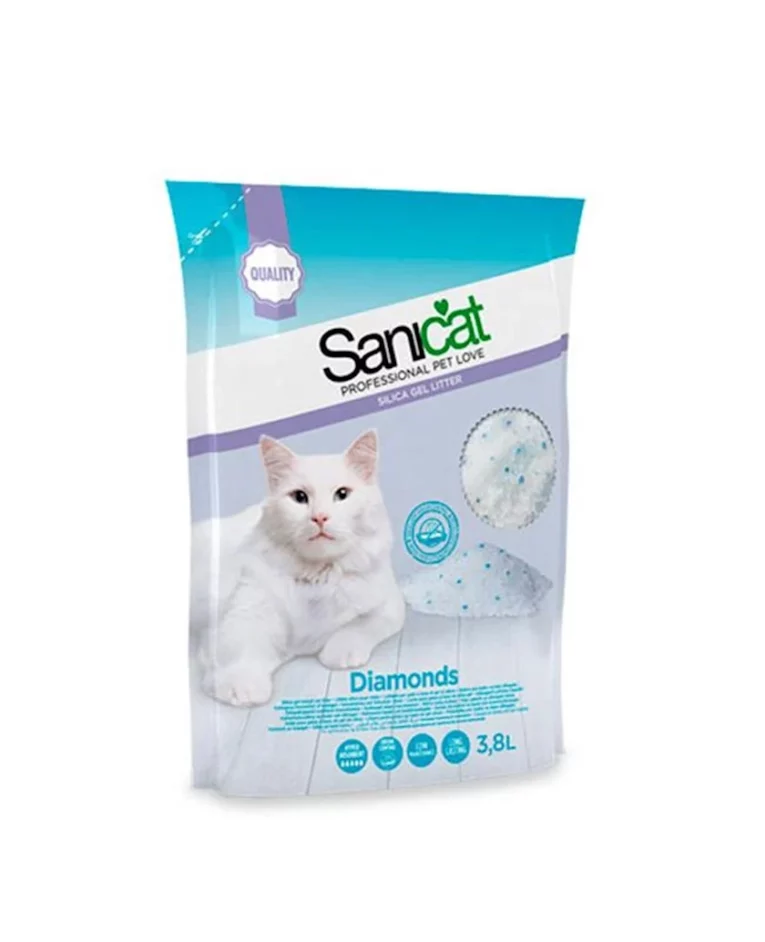 Sanicat Diamonds Silikagel pişik qumu 3,8 litr ətirsiz